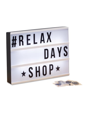 relaxdays Light Box mit 85 Zeichen in Weiß/Schwarz