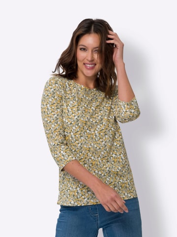 Sieh an! 3/4-Arm-Shirt in khaki-ocker-bedruckt