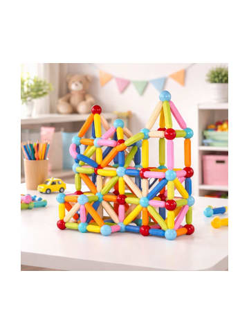 Wisam® Set mit magnetischen Bausteinen in einer Box, 3D-Stäbe