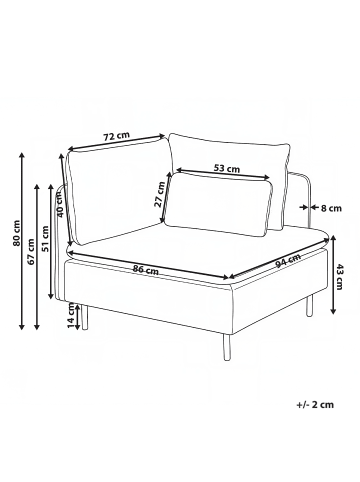 Beliani 2-tlg Sofaelement EGERIS in Grün