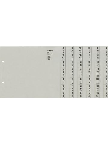 Leitz Registerserie A4 1/2 Höhe Tauenpapier A-Z 6 Abläufe grau