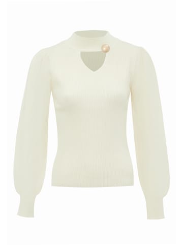 leo selection Damen Strickpullover in Wollweiss