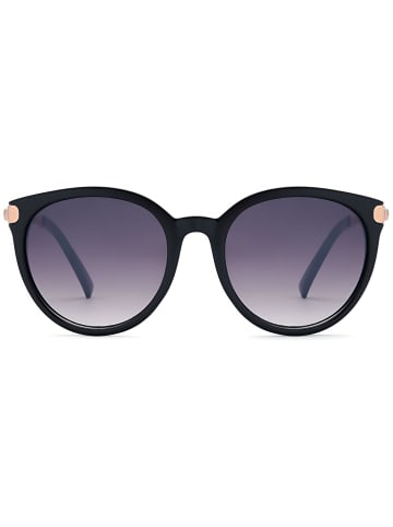 styleBREAKER Cateye Sonnenbrille in Schwarz-Gold / Grau Verlauf