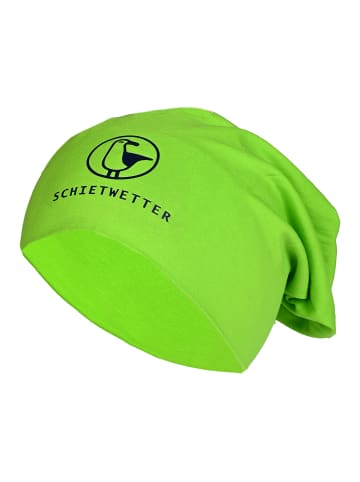 SCHIETWETTER Beanie mit Print Möwe in lime/navy