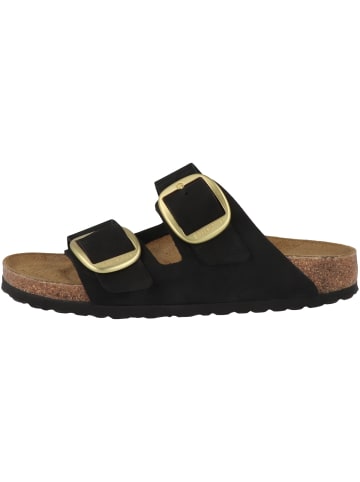 Birkenstock Sandale Arizona Big Buckle Nubukleder schmal in schwarz
