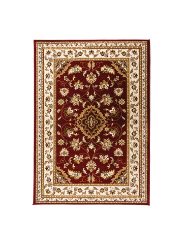 KADIMA DESIGN Orientteppich Bordüre floral klassischer Wohnzimmer-Teppich in Rot
