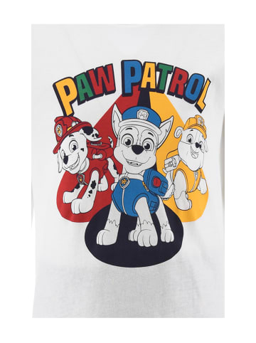 Paw Patrol 2tlg. Outfit: Schlafanzug Langarmshirt und Hose Chase, Marshall und Rubbles in Weiß