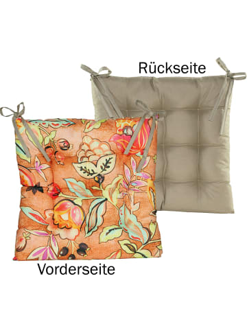 JACK Outdoor Motiv Stuhlkissen Sitzkissen 38x38cm Wasserfest in Beerenflut Orange