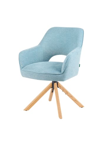 DUBI Möbel 2er-Set: Drehstuhl Mika-Lara in Hellblau - (B)60 x (H)87 x  (T)65 cm