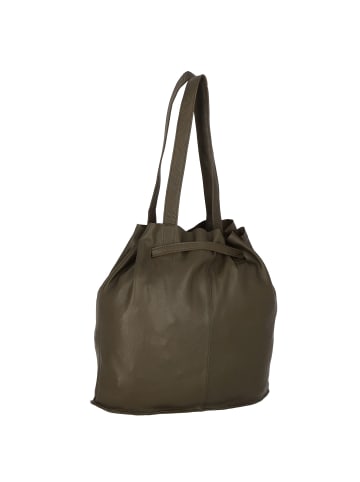 Greenburry Nappa Beuteltasche Leder 37 cm in olive