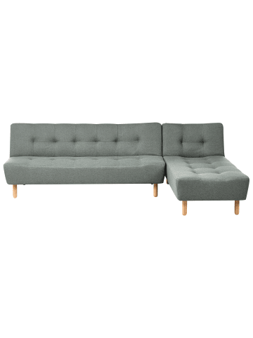 Beliani Ecksofa ALSTEN in Grün/Braun - (W) 258 x (H) 80 x (L) 161 cm