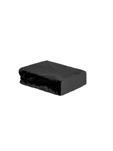 COFI 1453 Plüsch Spannbettlaken mit Rundumgummizug - Cashmere Touch 180 gsm in Schwarz