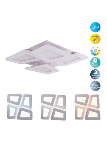 näve LED Deckenleuchte "SIMEN" in weiß - (L)48 cm x (B)48 cm x (H)8 cm - EEK D