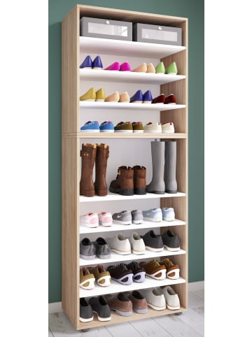 VCM  XXL Holz Großer Schuhschrank Schuhregal Lona 9 in Sonoma-Eiche