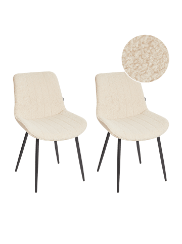 Beliani 2er-Set Esszimmerstuhl DUBROVNIK in Beige/Schwarz