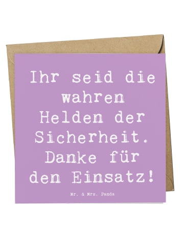 Mr. & Mrs. Panda Einladungskarte Spruch Sicherheitsdienst Helden... in Lavendeltraum