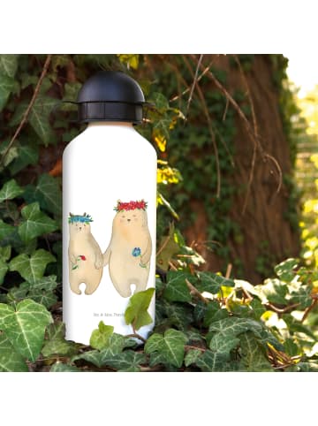 Mr. & Mrs. Panda Kindertrinkflasche Bären mit Blumenkranz ohne S... in Weiß