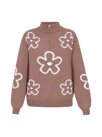 myMo Women Sweater in Brown Beige