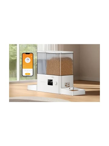 Rojeco 2-in-1 Trinkbrunnen & Futterautomat WLAN Weiß