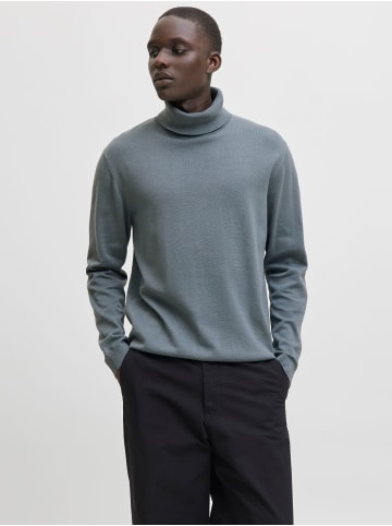 Jack & Jones Rollkragenpullover aus Feinstrick mit Logo-Patch in Petrol