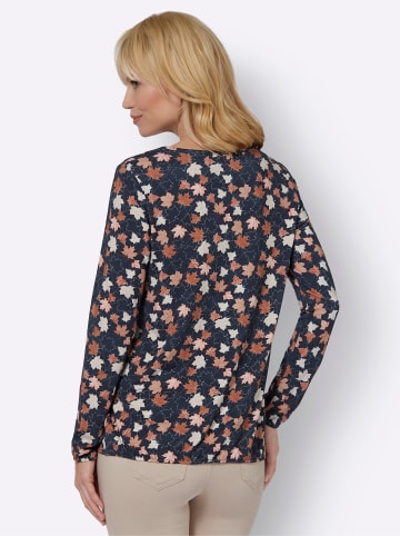 WITT WEIDEN Shirt in marine-rotbraun-bedruckt