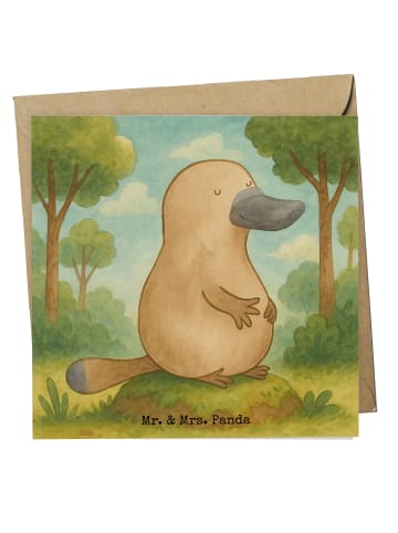 Mr. & Mrs. Panda doppelkarte Schnabeltier Mut Design ohne Spruch in Weiß