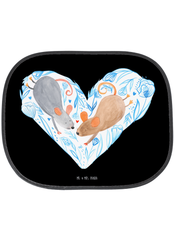 Mr. & Mrs. Panda Sonnenblende Auto Mäuse Herz ohne Spruch in Schwarz