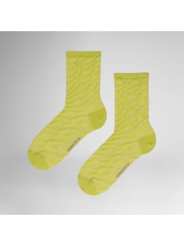 Hudson Socken Curved Line gemustert in Fresh yellow