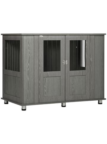 Pawhut Hundekäfig Grau 114L x 60B x 82H cm