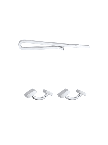 KUZZOI Schmuckset 925 Sterling Silber Geo in Silber