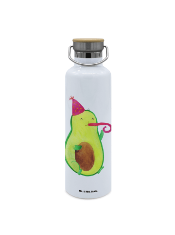 Mr. & Mrs. Panda Wasserflasche Avocado Party Zeit ohne Spruch in Weiß