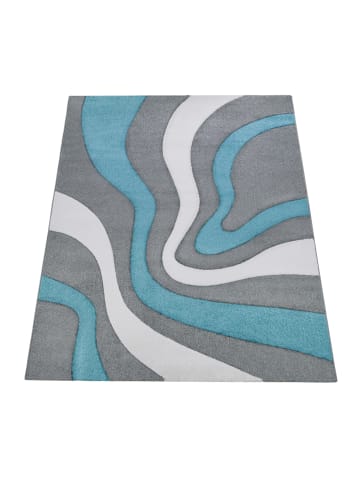 KADIMA DESIGN Teppich Kurzflor Abstrakt Wohnzimmer in Türkis