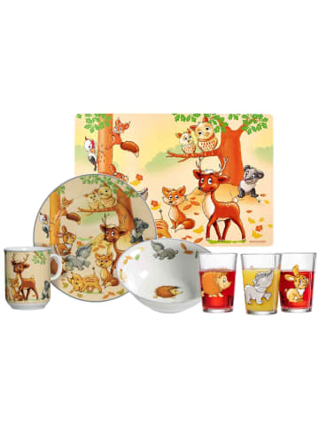 Ritzenhoff & Breker 7er Set Geschirr-Set mit Kinderbecher Waldtiere in bunt