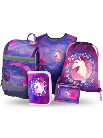 BAAGL 5-tlg. Set: Schulranzen Zippy plus in Violett Pferd