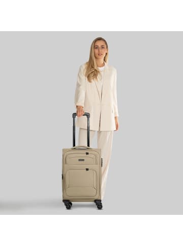 Smartbox Edition 04 4 Rollen Kabinentrolley 55 cm mit Dehnfalte in beige