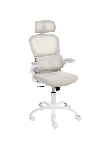 Beliani Bürostuhl SOLIS in Beige/Weiß - (W) 60 x (H) 121 x (L) 60 cm