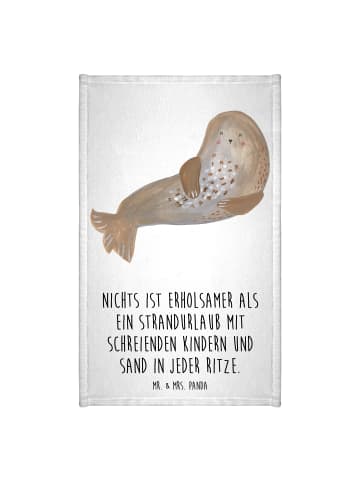 Mr. & Mrs. Panda Gästehandtuch Sommerchaos mit Spruch in Weiß