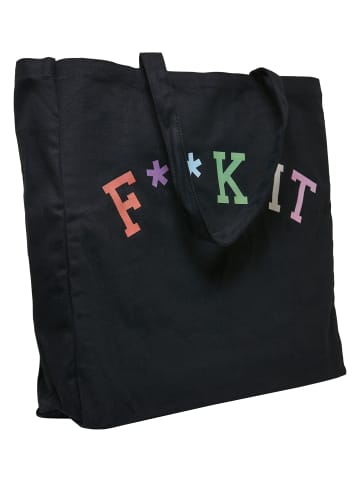 Mister Tee Mister Tee Unisex Fuck It Oversize Canvas Tote Bag in black