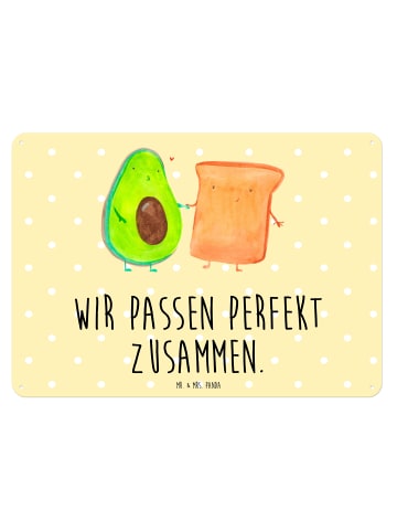 Mr. & Mrs. Panda Metallbild Avocado Toast mit Spruch in Gelb Pastell