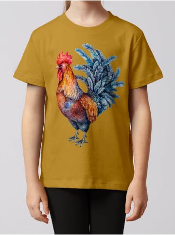 wat? Apparel T-Shirt Grimmiger Gockel in Ocker