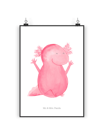 Mr. & Mrs. Panda Poster Axolotl Hurra ohne Spruch in Weiß