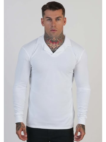 SikSilk Langarmpolo Revere Polo in White