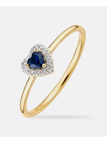 Diamant L'éternel Ring, mit Saphir, 375 Gelbgold