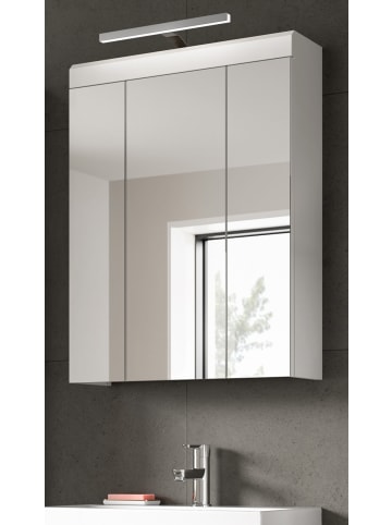 Inn.Furn Spiegelschrank weiß Hochglanz 60 cm, Badschrank 3-türig