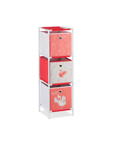 relaxdays Kinderregal Schwan in Weiß/Rot - (B)27,5 x (H)89 x (T)30 cm