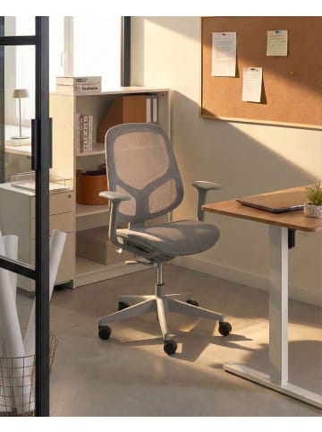 Beliani Bürostuhl AERI in Grau/Schwarz - (W) 60 x (H) 93 x (L) 60 cm