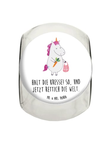 Mr. & Mrs. Panda Bonbonglas Einhorn Gemüse mit Spruch in Weiß