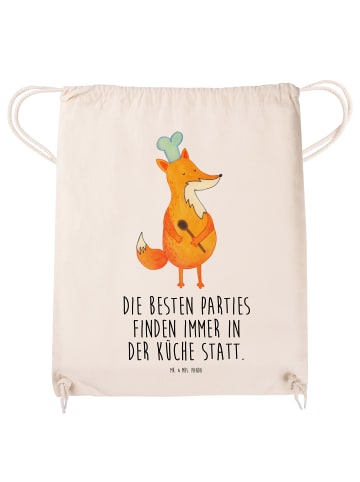Mr. & Mrs. Panda Gymnastiktasche Fuchs Koch mit Spruch in Creme