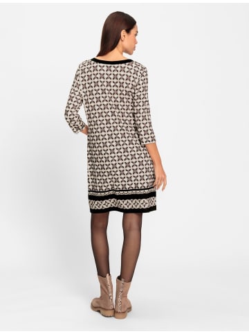 Heine Druckkleid in ecru-graphit-bedruckt