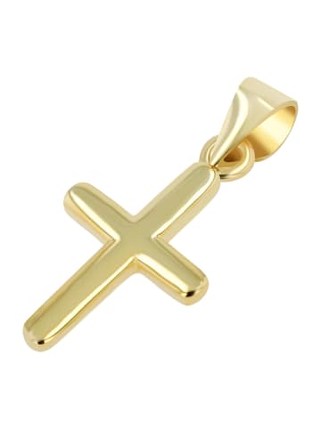 Adeliás Unisex Anhänger – Kreuzanhänger aus 925 Silber in gold